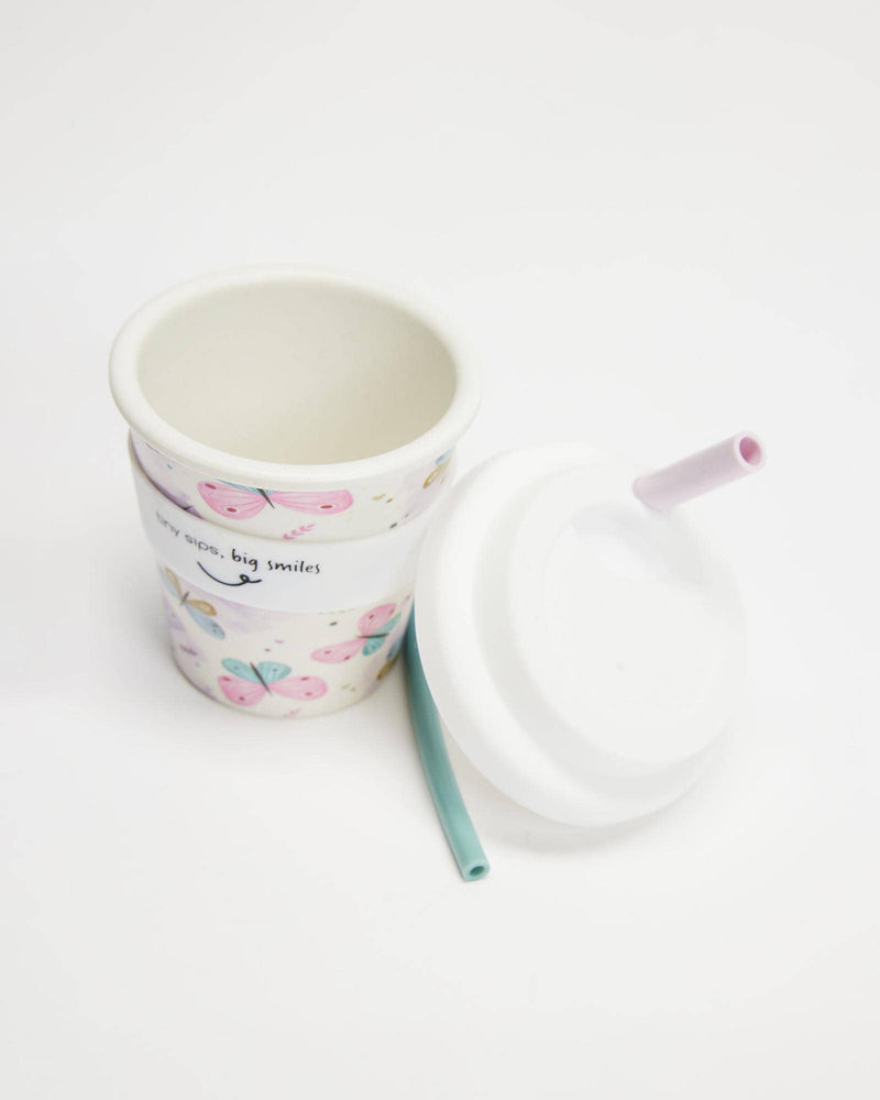 Itti Bamboo Baby Cino Cup + 2 Straws - Butterfly