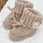 Heirloom Booties - Oat (0-4 months)